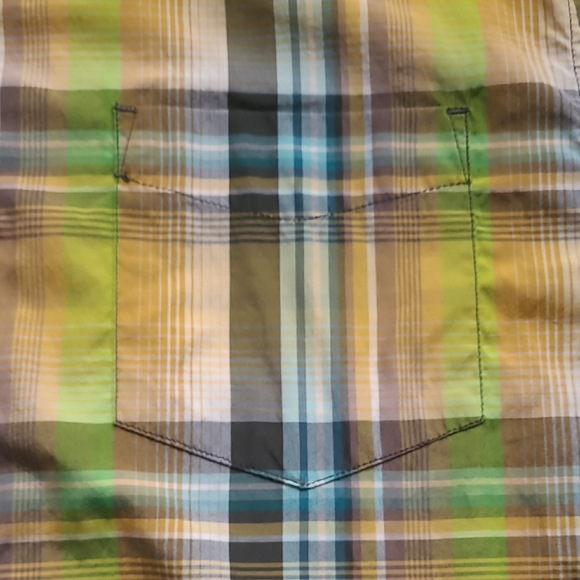 LG prAna Breathe Men’s Organic Cotton Blend Plaid S/S Shirt - Picture 4 of 9